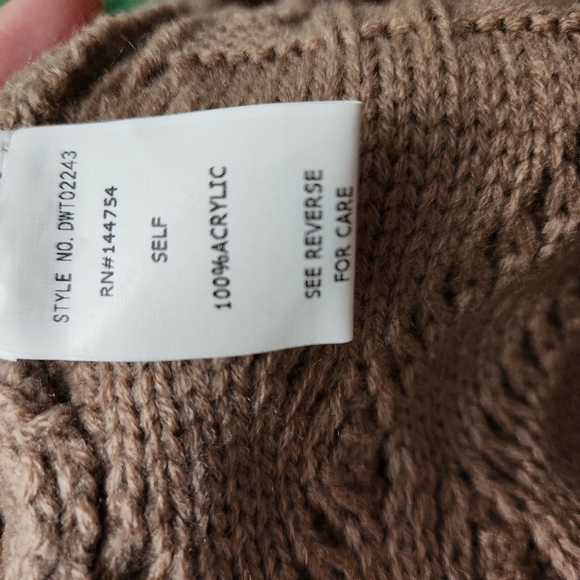 Davi & Dani Solid Round Neck Long Sleeve Sweater - Almond - Picture 6 of 7